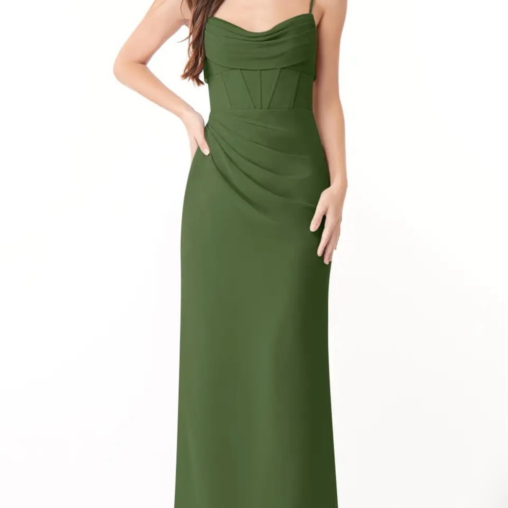 Azazie Strapless Green Dress